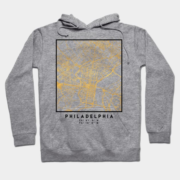 PHILADELPHIA PENNSYLVANIA CITY STREET MAP ART Hoodie by deificusArt